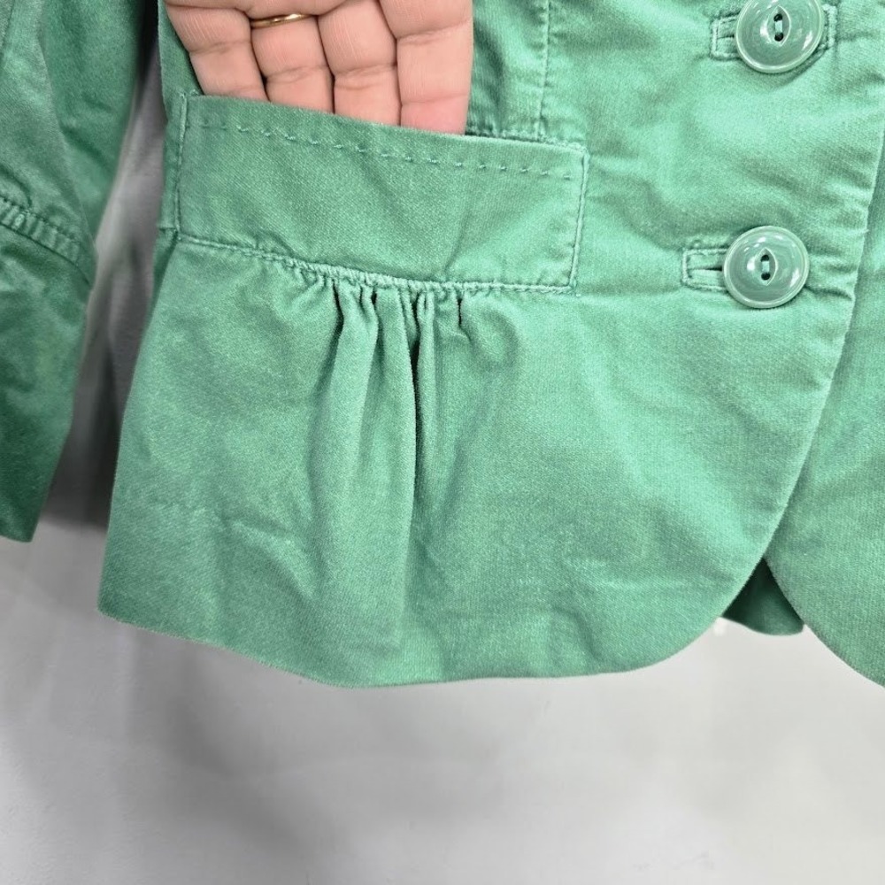 Vtg 90s‎ Y2K Cidra Blazer Jacket 2 S Green Cropped 3/4 Sleeves Fairy Coquette - Picture 10 of 16